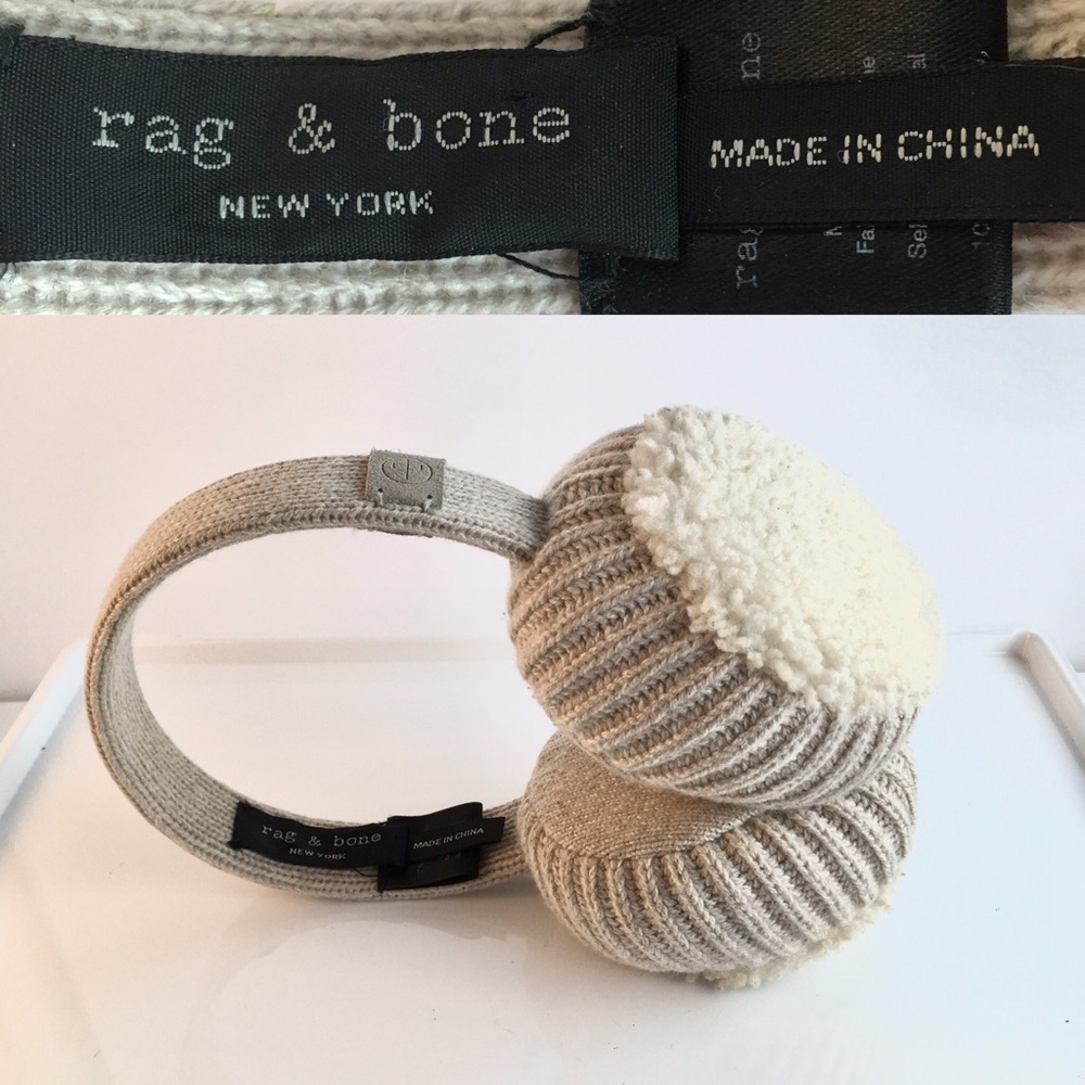 Rag & Bone Mink Sutton Cashmere Shearling Earmuffs